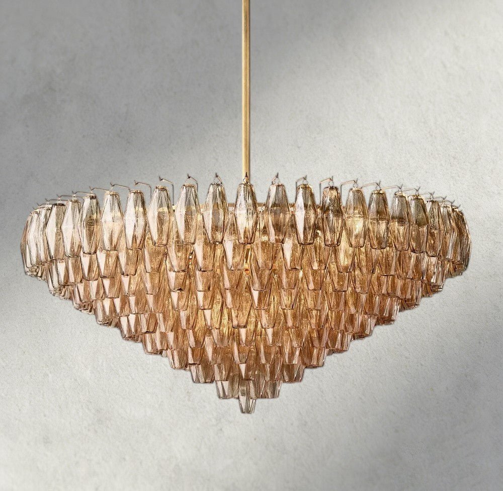 CIHELA CLEAR/ SMOKE GLASS TIERED ROUND CHANDELIER 37", 47", 62" - Cyran Lamps
