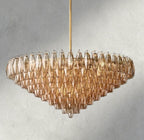 CIHELA CLEAR/ SMOKE GLASS TIERED ROUND CHANDELIER 37", 47", 62" - Cyran Lamps