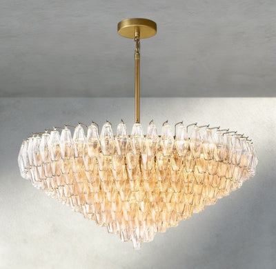 CIHELA CLEAR/ SMOKE GLASS TIERED ROUND CHANDELIER 37", 47", 62" - Cyran Lamps