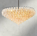 CIHELA CLEAR/ SMOKE GLASS TIERED ROUND CHANDELIER 37", 47", 62" - Cyran Lamps