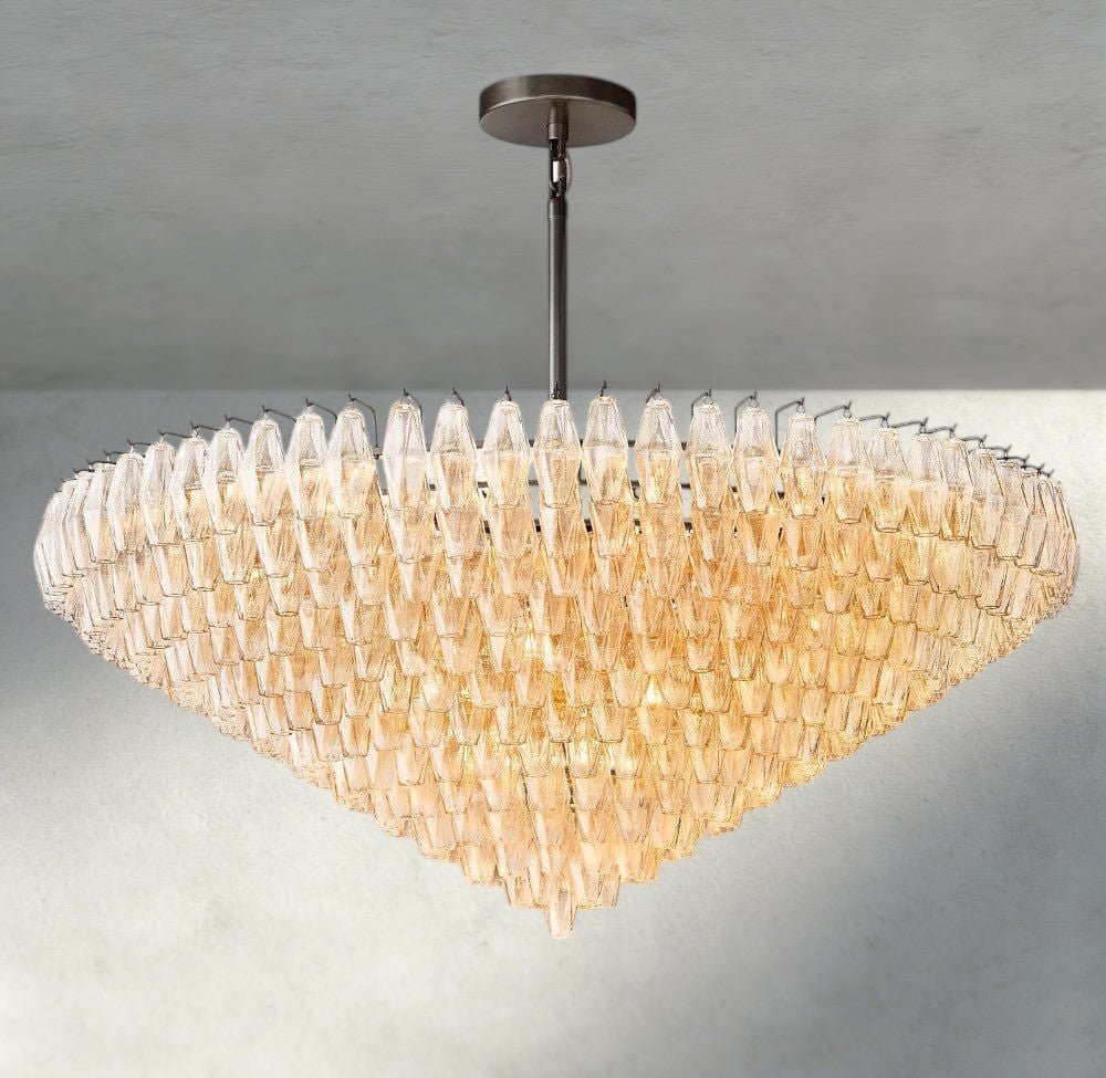 CIHELA CLEAR/ SMOKE GLASS TIERED ROUND CHANDELIER 37", 47", 62" - Cyran Lamps