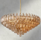 CIHELA CLEAR/ SMOKE GLASS TIERED ROUND CHANDELIER 37", 47", 62" - Cyran Lamps