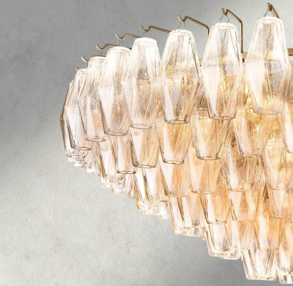 CIHELA CLEAR/ SMOKE GLASS TIERED ROUND CHANDELIER 37", 47", 62" - Cyran Lamps
