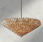 CIHELA CLEAR/ SMOKE GLASS TIERED ROUND CHANDELIER 37", 47", 62" - Cyran Lamps