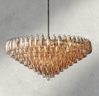 CIHELA CLEAR/ SMOKE GLASS TIERED ROUND CHANDELIER 37", 47", 62" - Cyran Lamps