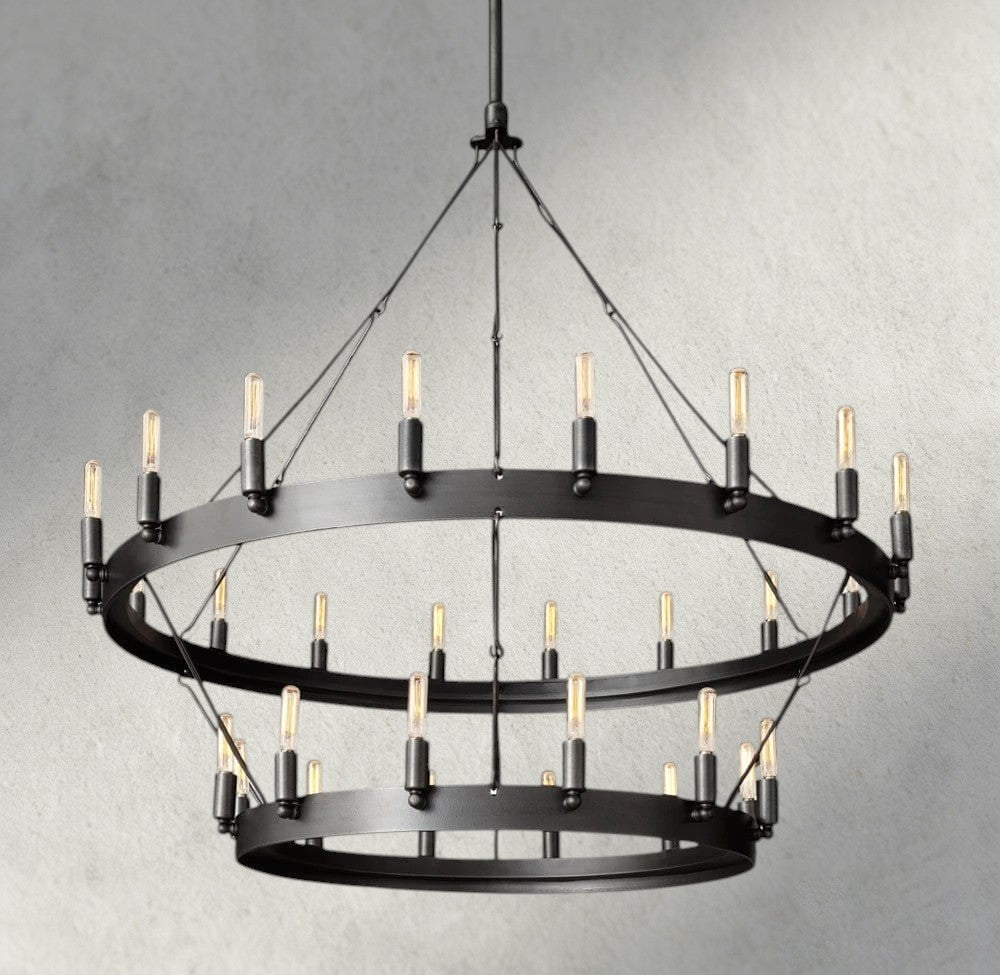 Cominv Vintage Filament Two - Tier Chandelier 38", 50", 63", 73" - Cyran Lamps