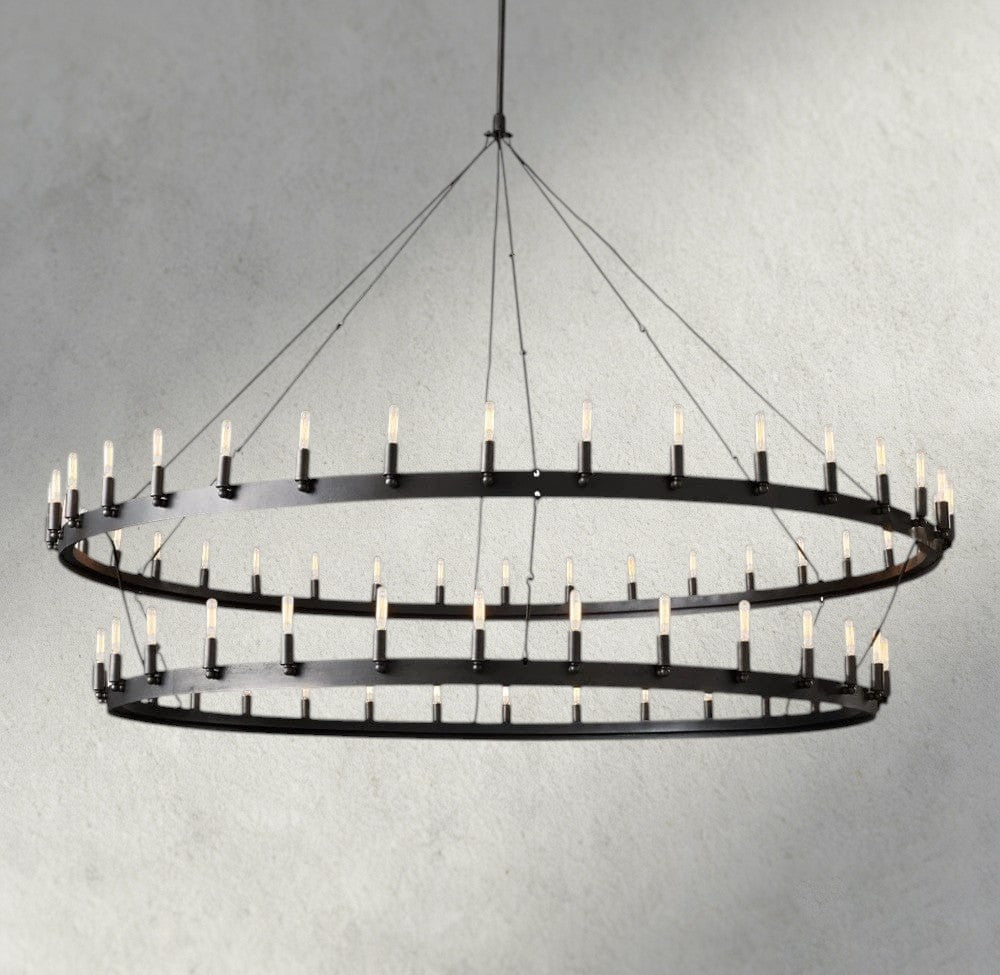 Cominv Vintage Filament Two - Tier Chandelier 38", 50", 63", 73" - Cyran Lamps
