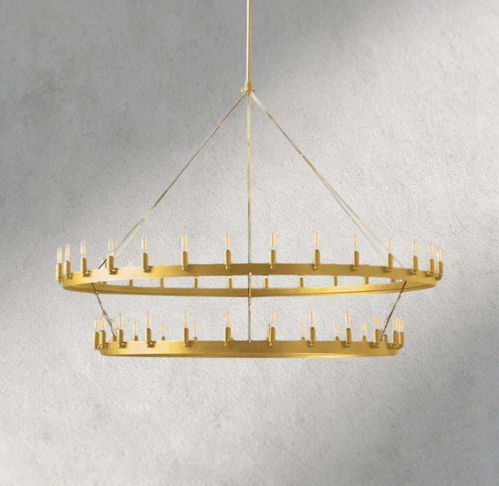 Cominv Vintage Filament Two - Tier Chandelier 38", 50", 63", 73" - Cyran Lamps