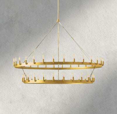 Cominv Vintage Filament Two - Tier Chandelier 38", 50", 63", 73" - Cyran Lamps