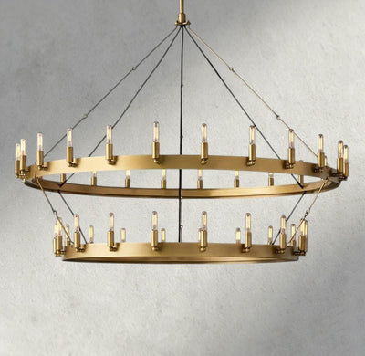 Cominv Vintage Filament Two - Tier Chandelier 38", 50", 63", 73" - Cyran Lamps