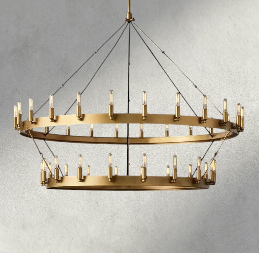 Cominv Vintage Filament Two - Tier Chandelier 38", 50", 63", 73" - Cyran Lamps