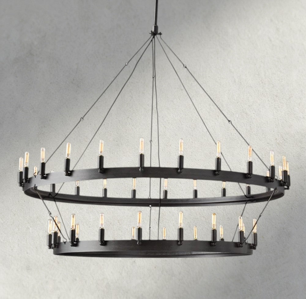 Cominv Vintage Filament Two - Tier Chandelier 38", 50", 63", 73" - Cyran Lamps