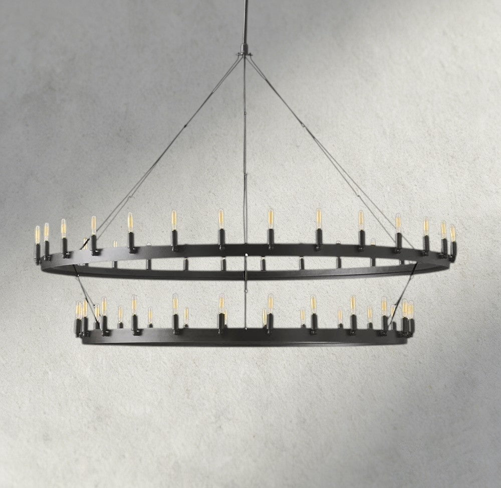 Cominv Vintage Filament Two - Tier Chandelier 38", 50", 63", 73" - Cyran Lamps