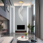 Contemporary Staircase Chandelier Spiral Tube Ceiling Light - Cyran Lamps