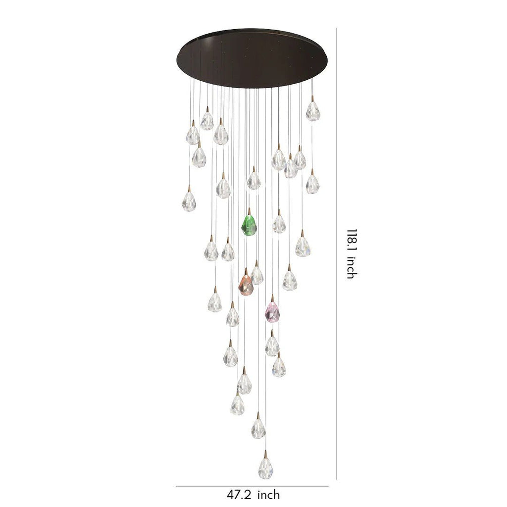 Crystal Chandelier for Staircase Luxury LED Ceiling Light - Cyran Lamps