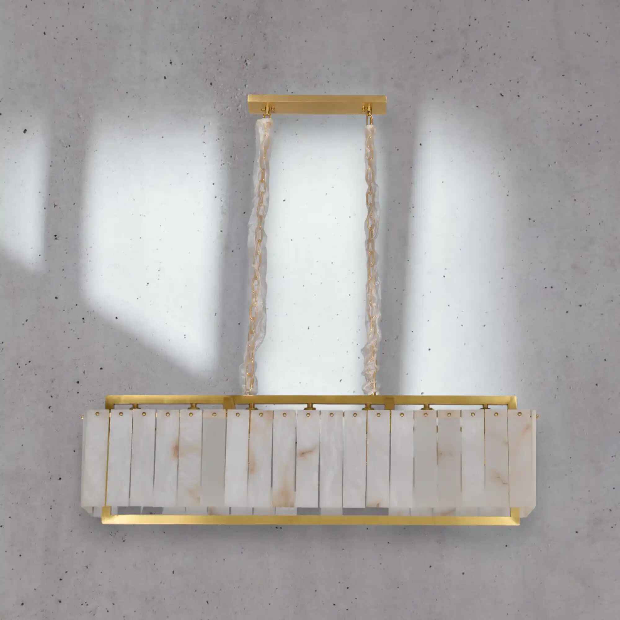 Cyran Alabaster Nature Stone Rectangular Chandelier - Cyran Lamps
