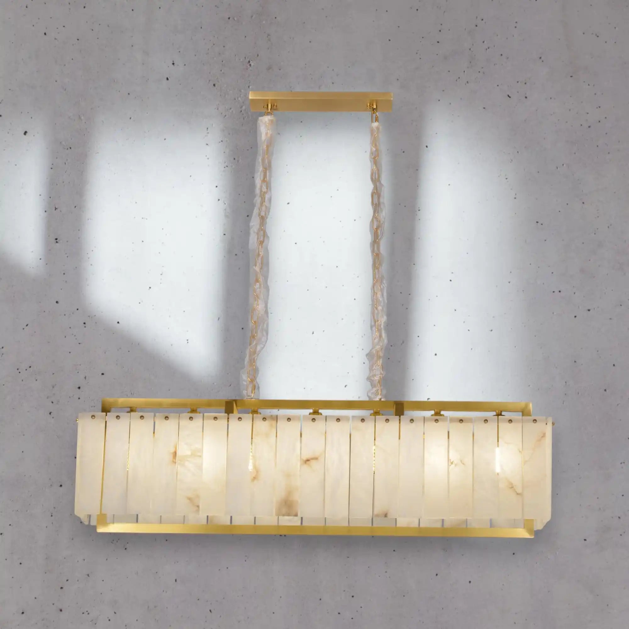 Cyran Alabaster Nature Stone Rectangular Chandelier - Cyran Lamps