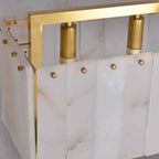 Cyran Alabaster Nature Stone Rectangular Chandelier - Cyran Lamps