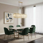 Cyran Alabaster Nature Stone Rectangular Chandelier - Cyran Lamps