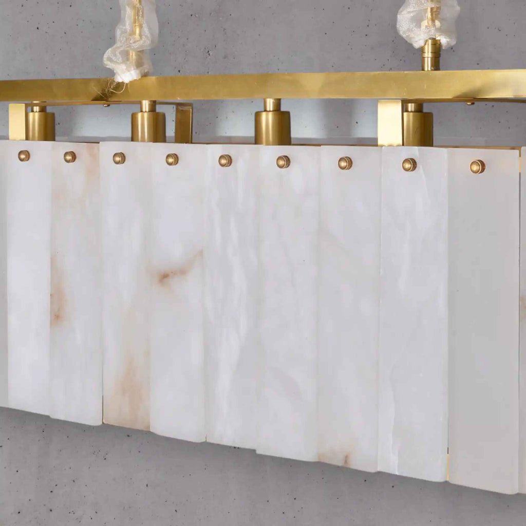 Cyran Alabaster Nature Stone Rectangular Chandelier - Cyran Lamps