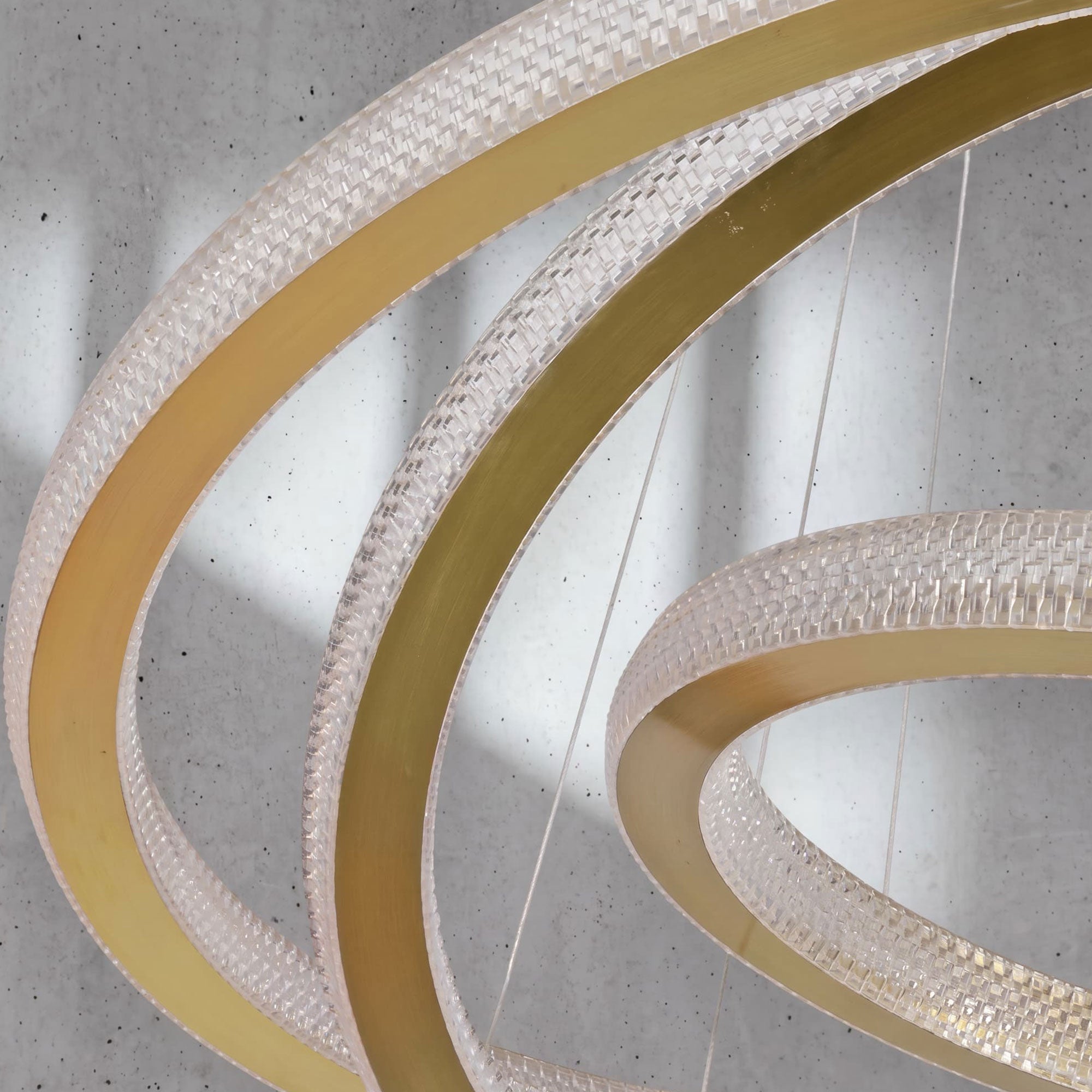 Cyran Modern Entryway Chandelier 3 Rings Crystal Gold Finish - Cyran Lamps