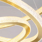 Cyran Modern Entryway Chandelier 3 Rings Crystal Gold Finish - Cyran Lamps