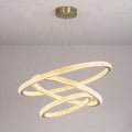Cyran Modern Entryway Chandelier 3 Rings Crystal Gold Finish - Cyran Lamps