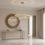 Cyran Modern Entryway Chandelier 3 Rings Crystal Gold Finish - Cyran Lamps
