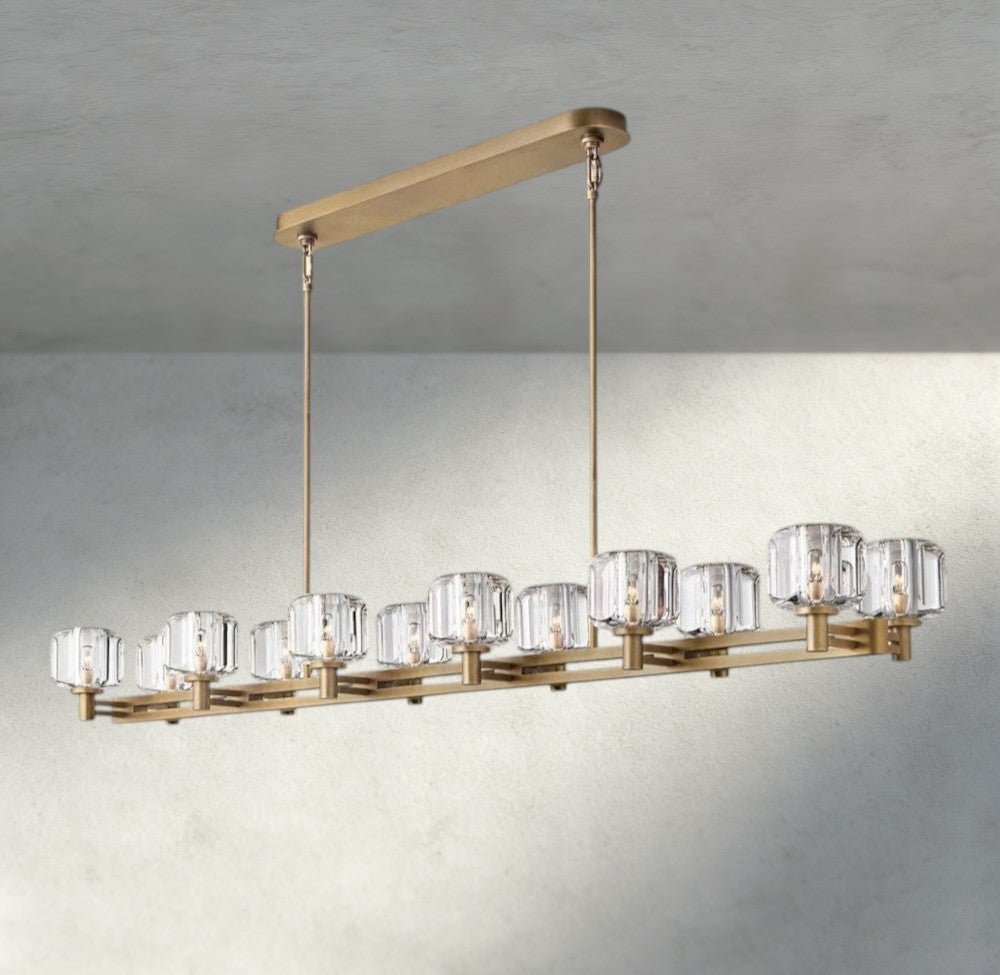 Damuet double Linear chandelier 54", 72" - Cyran Lamps