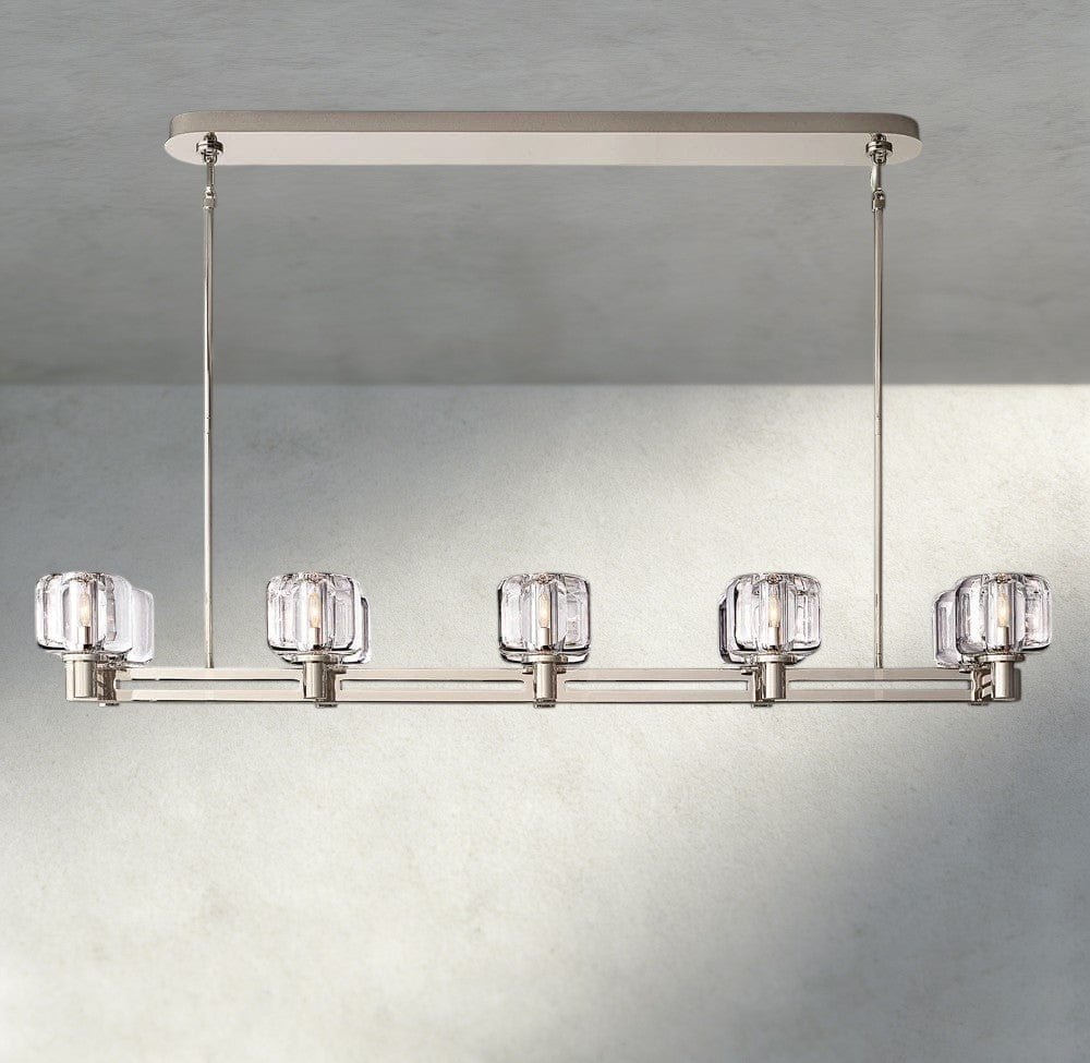 Damuet double Linear chandelier 54", 72" - Cyran Lamps