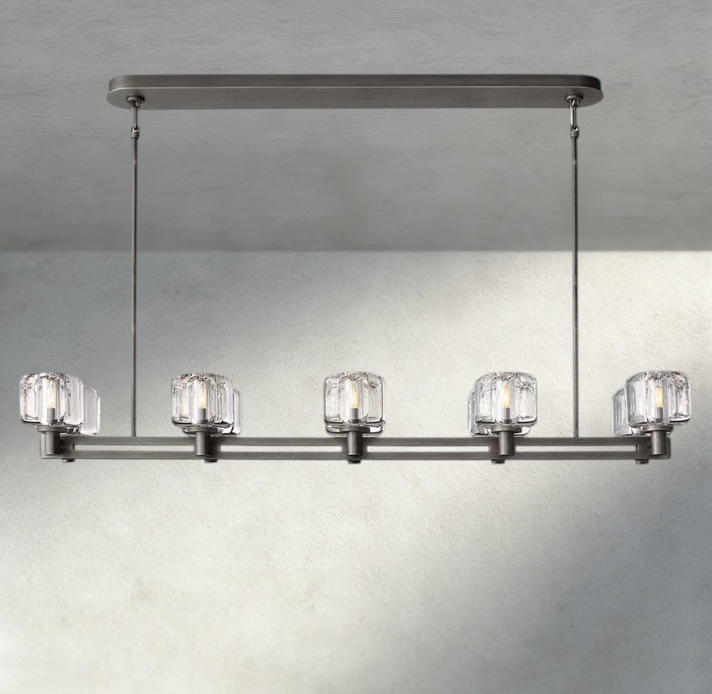 Damuet double Linear chandelier 54", 72" - Cyran Lamps