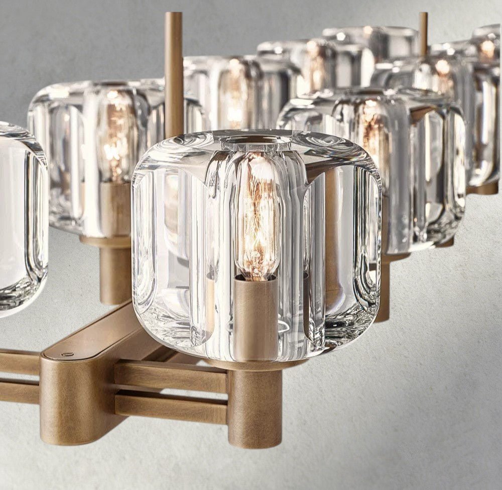 Damuet double Linear chandelier 54", 72" - Cyran Lamps
