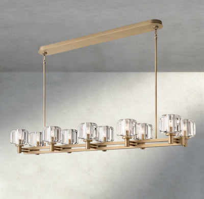 Damuet double Linear chandelier 54", 72" - Cyran Lamps