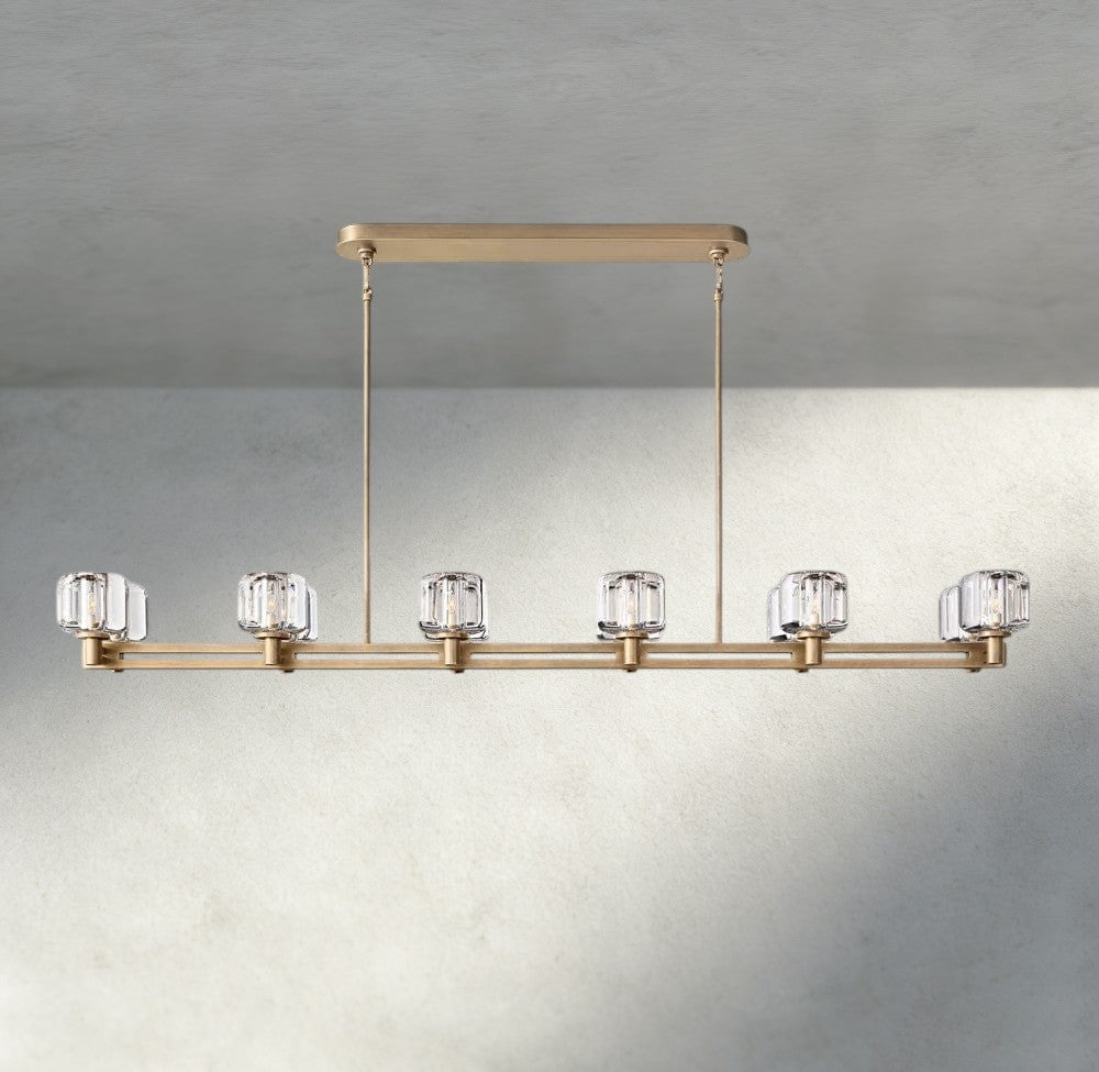 Damuet double Linear chandelier 54", 72" - Cyran Lamps