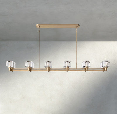 Damuet double Linear chandelier 54", 72" - Cyran Lamps