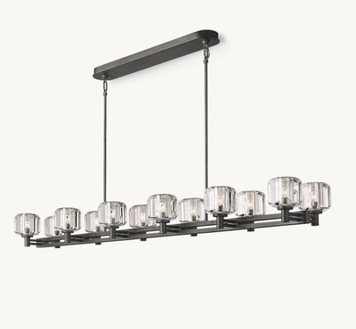 Delmare Double Linear Chandelier 72“ - Cyran Lamps