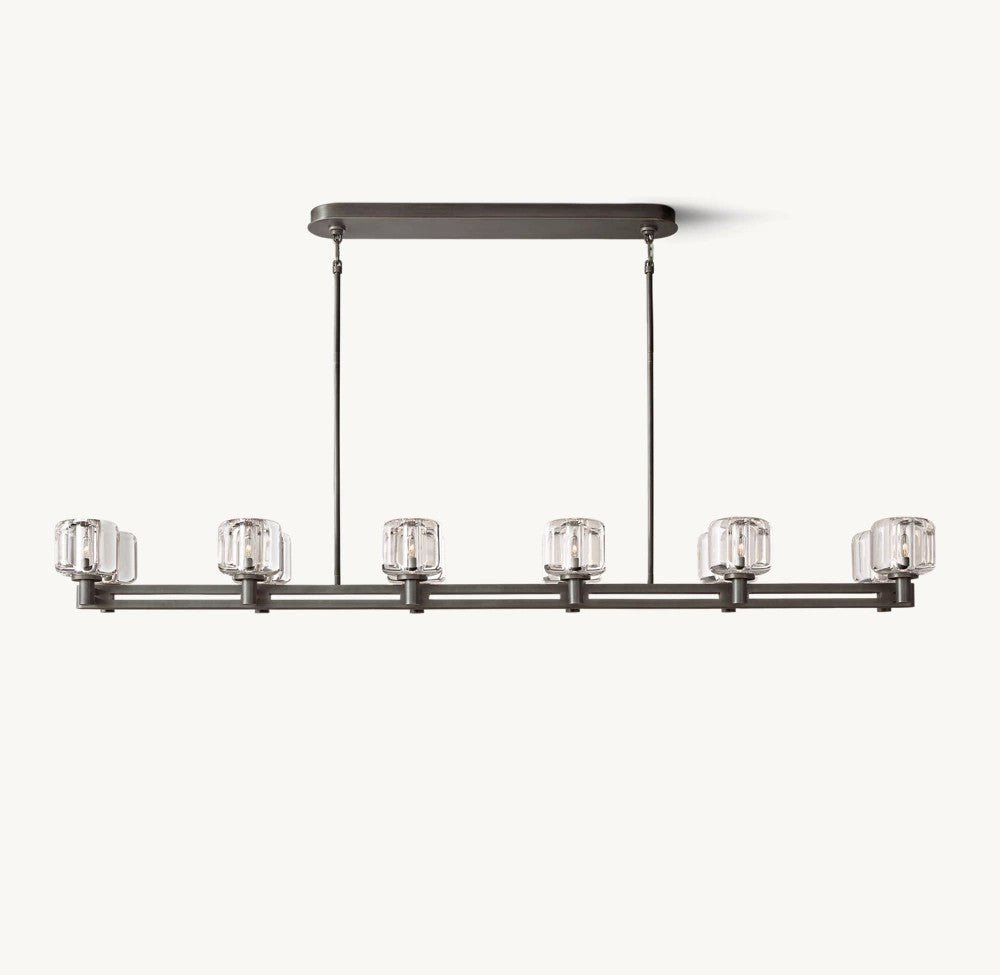 Delmare Double Linear Chandelier 72“ - Cyran Lamps