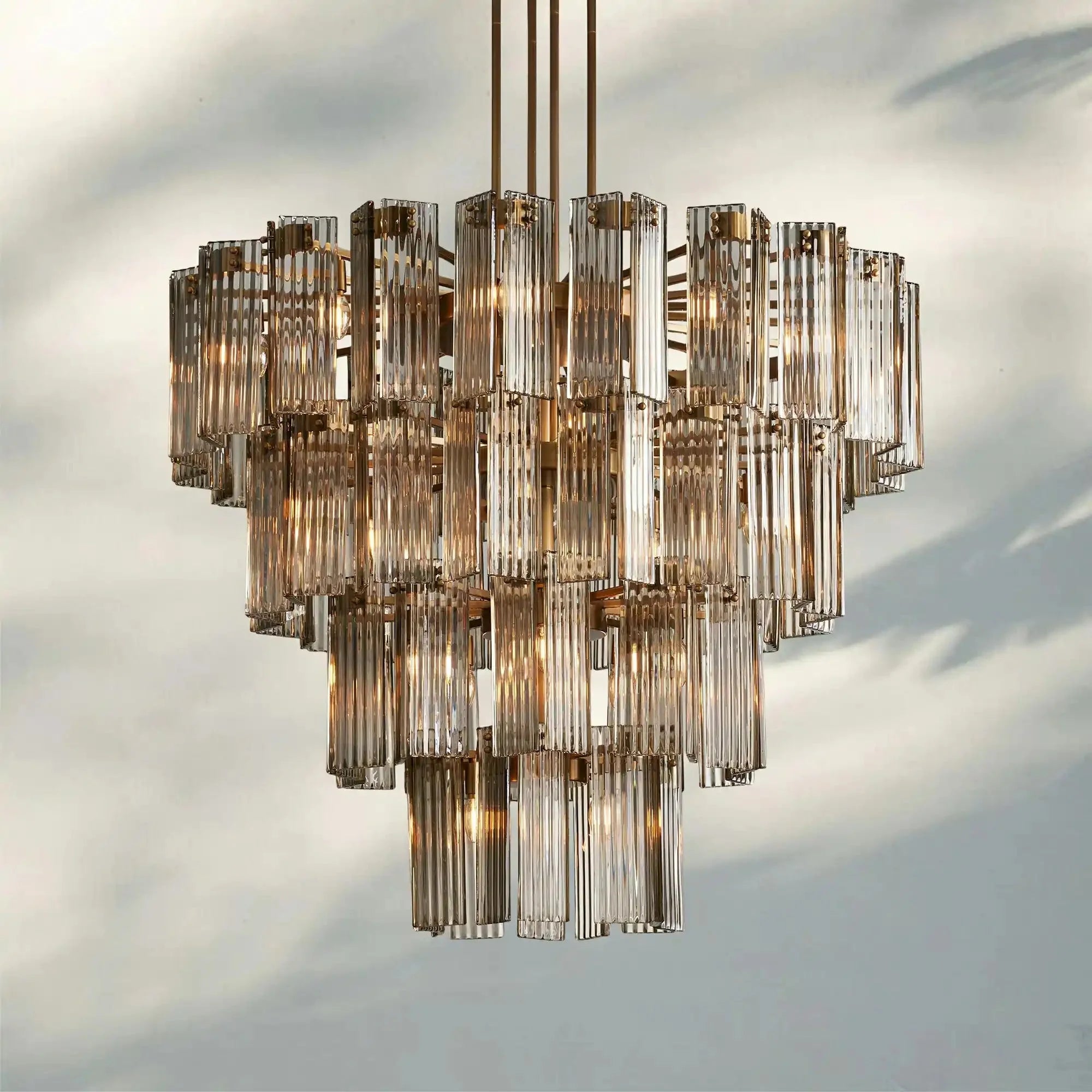 Delsie Round Chandelier 38''48''60'' - Cyran Lamps