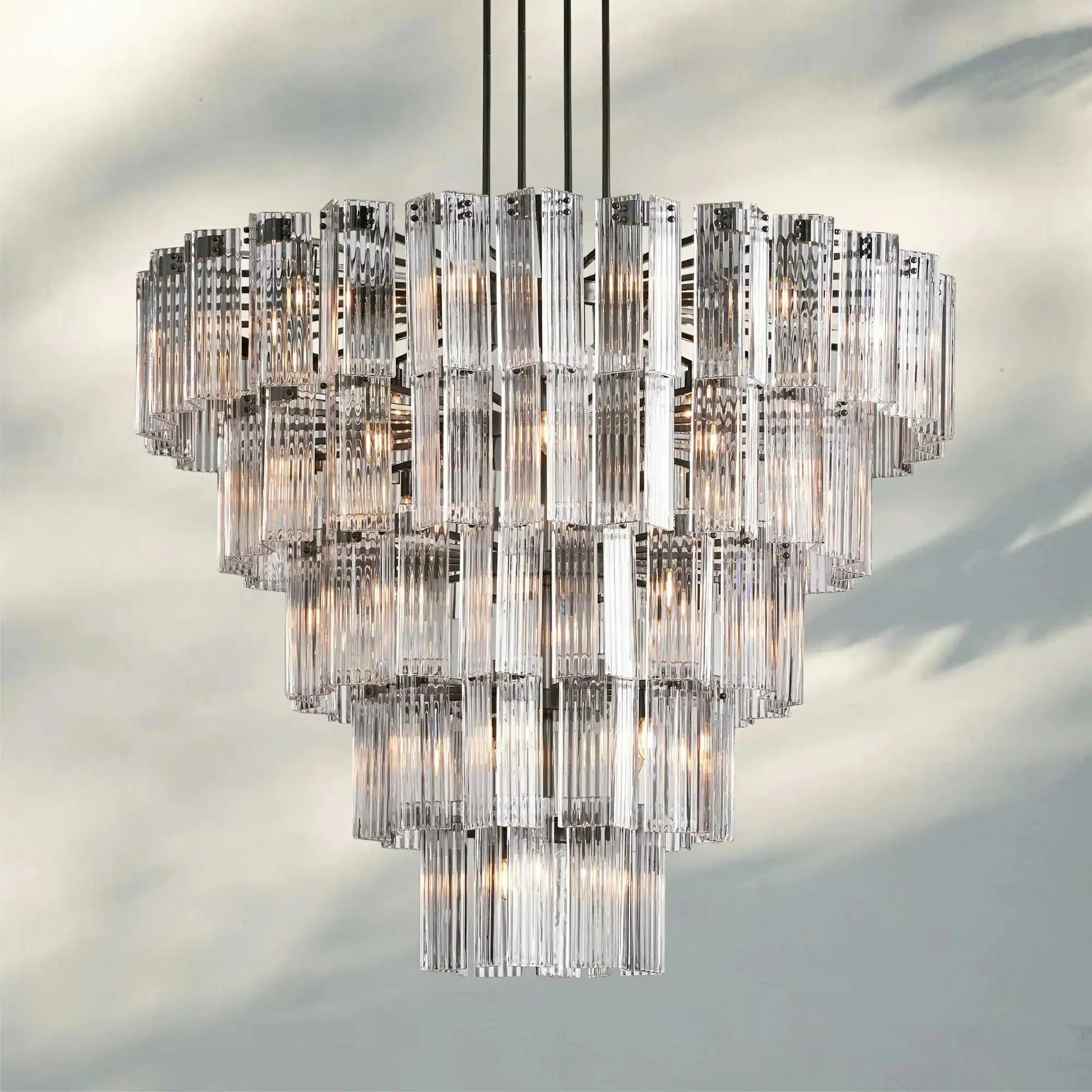 Delsie Round Chandelier 38''48''60'' - Cyran Lamps