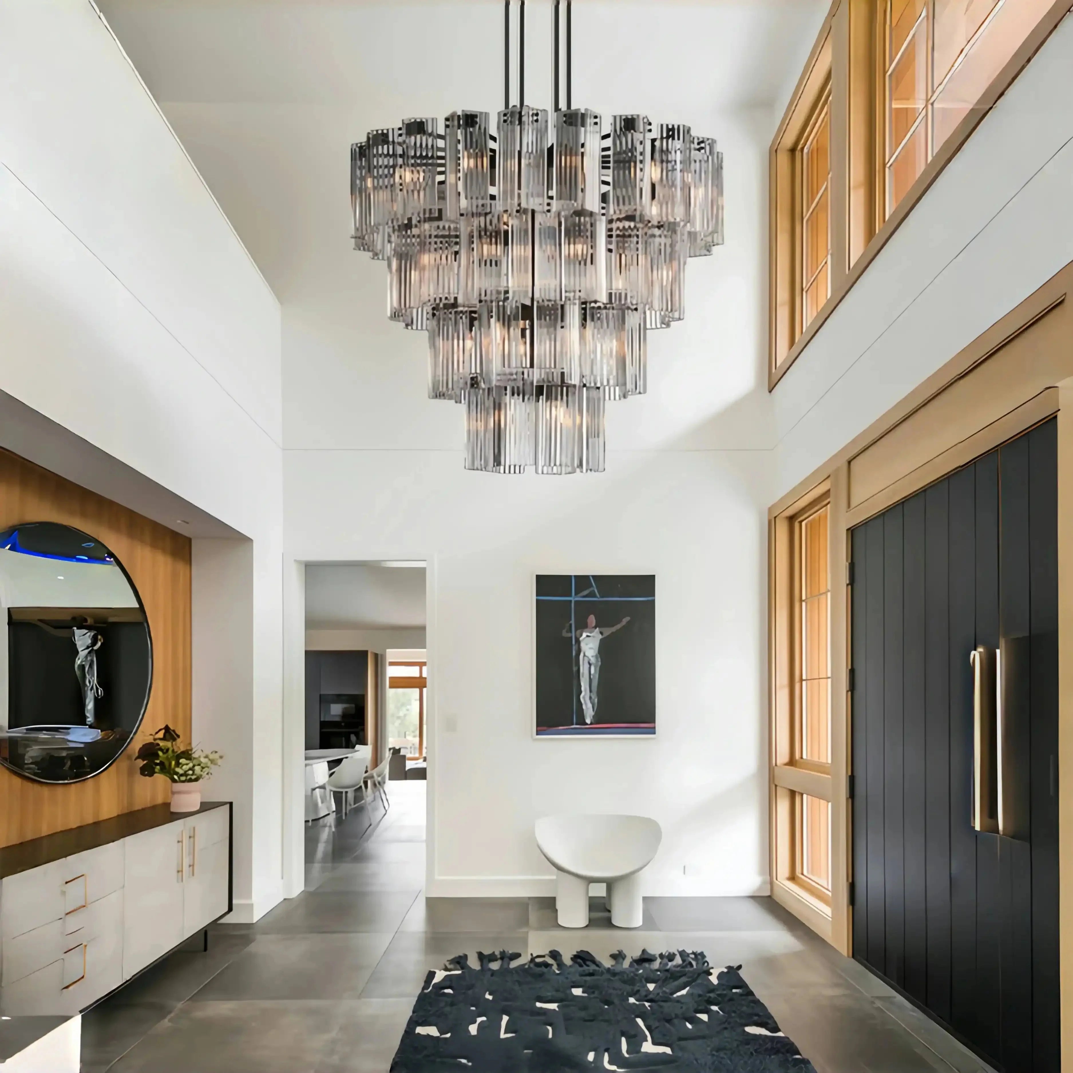 Delsie Round Chandelier 38''48''60'' - Cyran Lamps