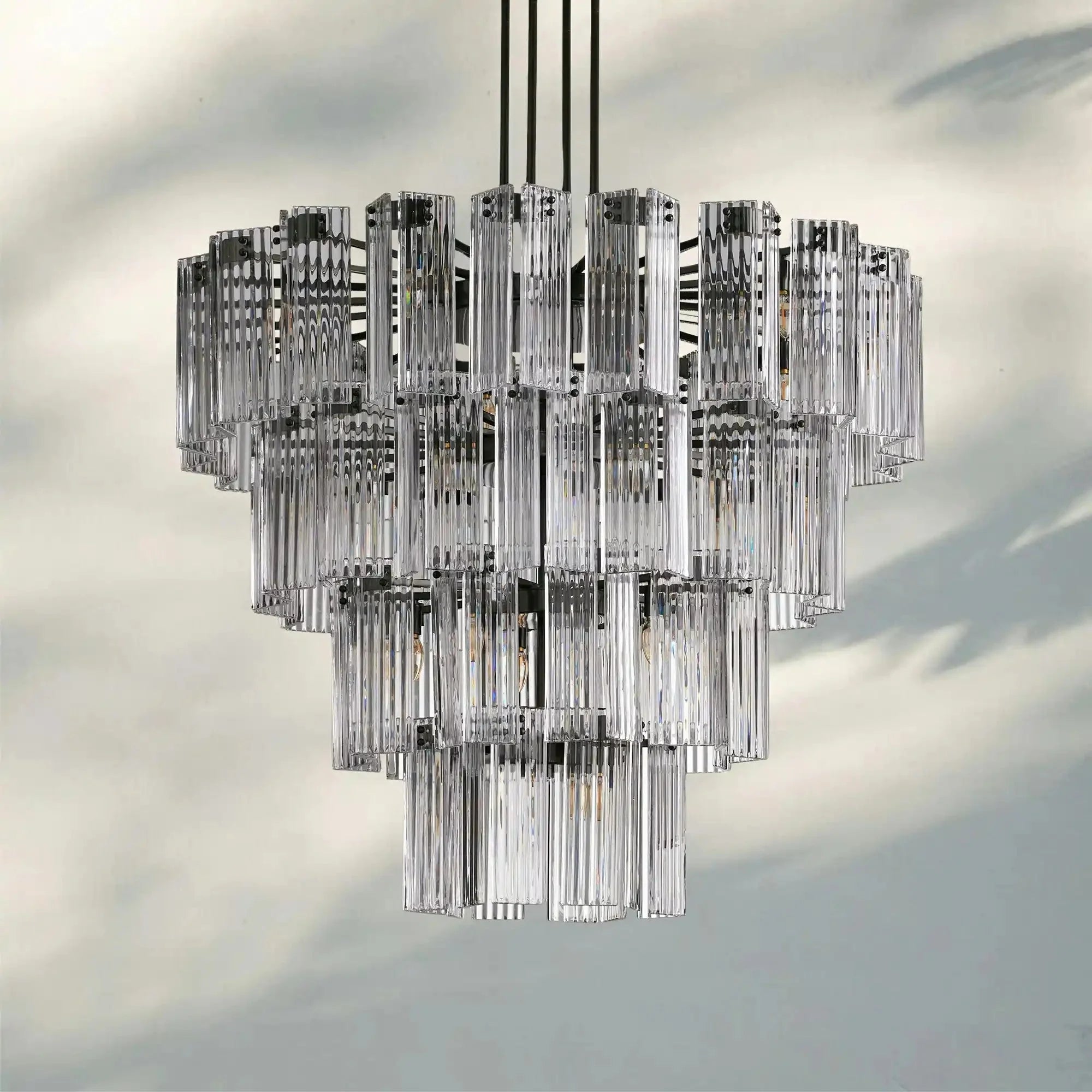 Delsie Round Chandelier 38''48''60'' - Cyran Lamps