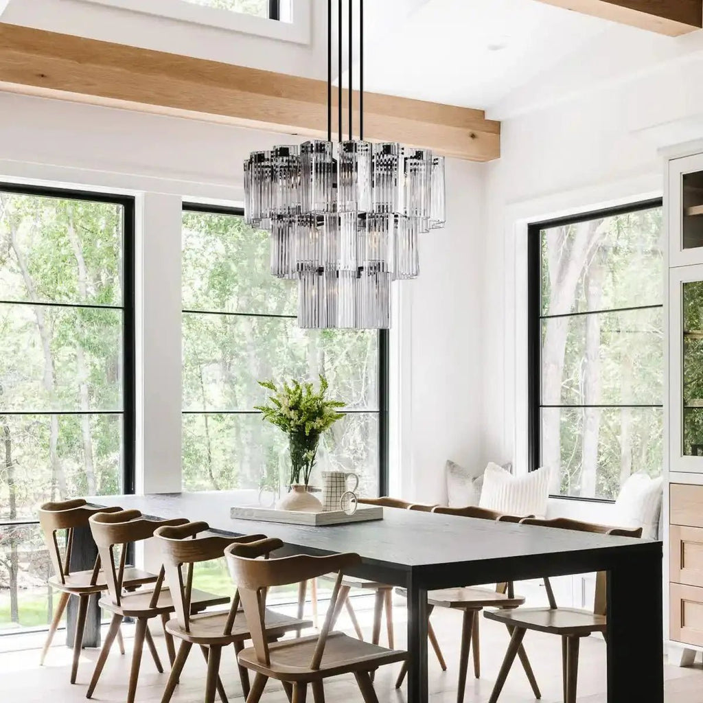 Delsie Round Chandelier 38''48''60'' - Cyran Lamps