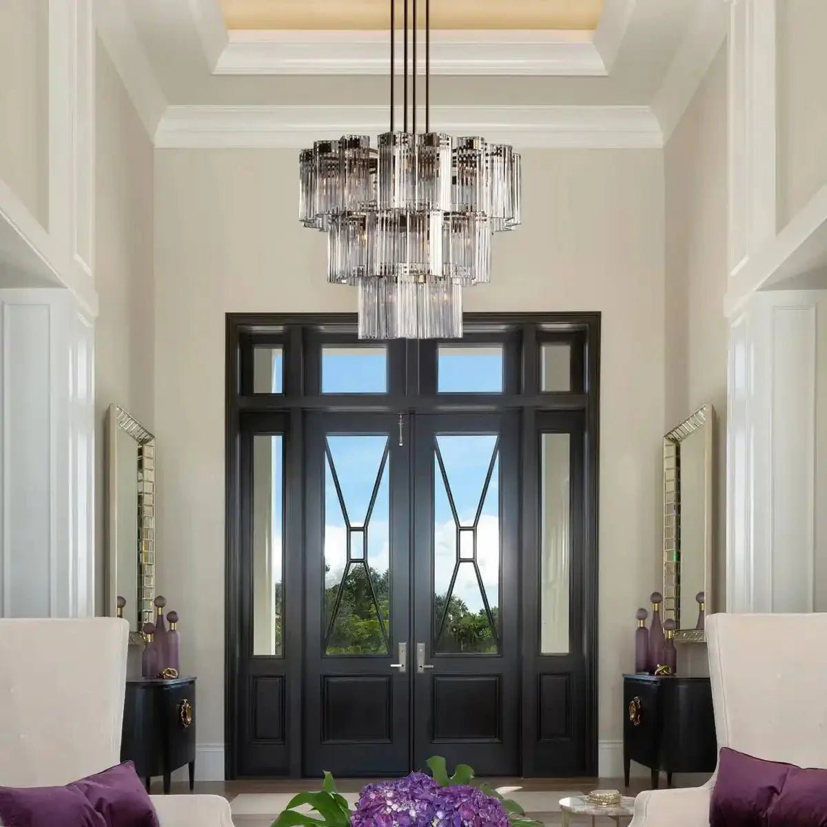 Delsie Round Chandelier 38''48''60'' - Cyran Lamps