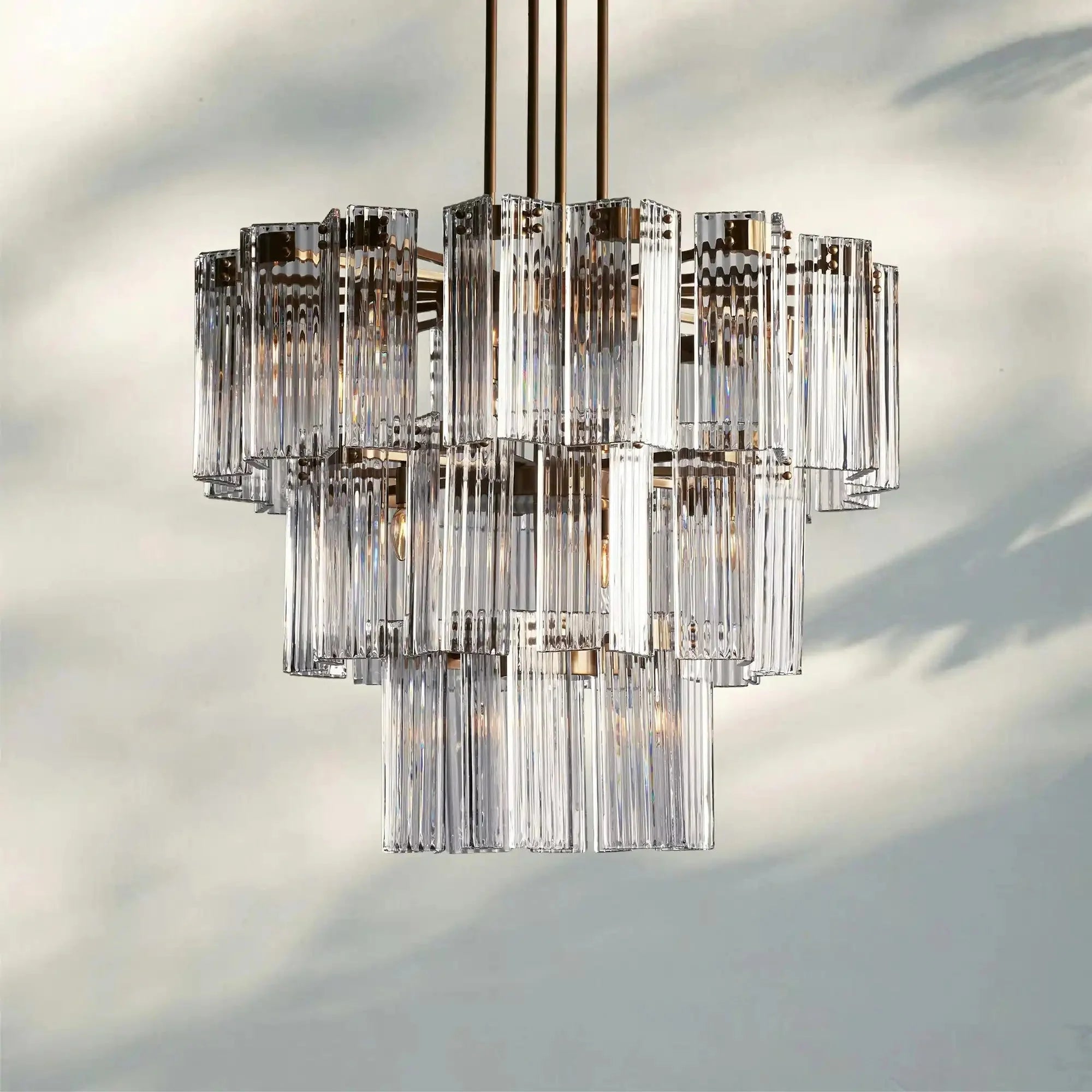 Delsie Round Chandelier 38''48''60'' - Cyran Lamps