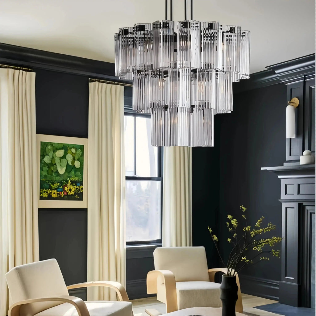 Delsie Round Chandelier 38''48''60'' - Cyran Lamps
