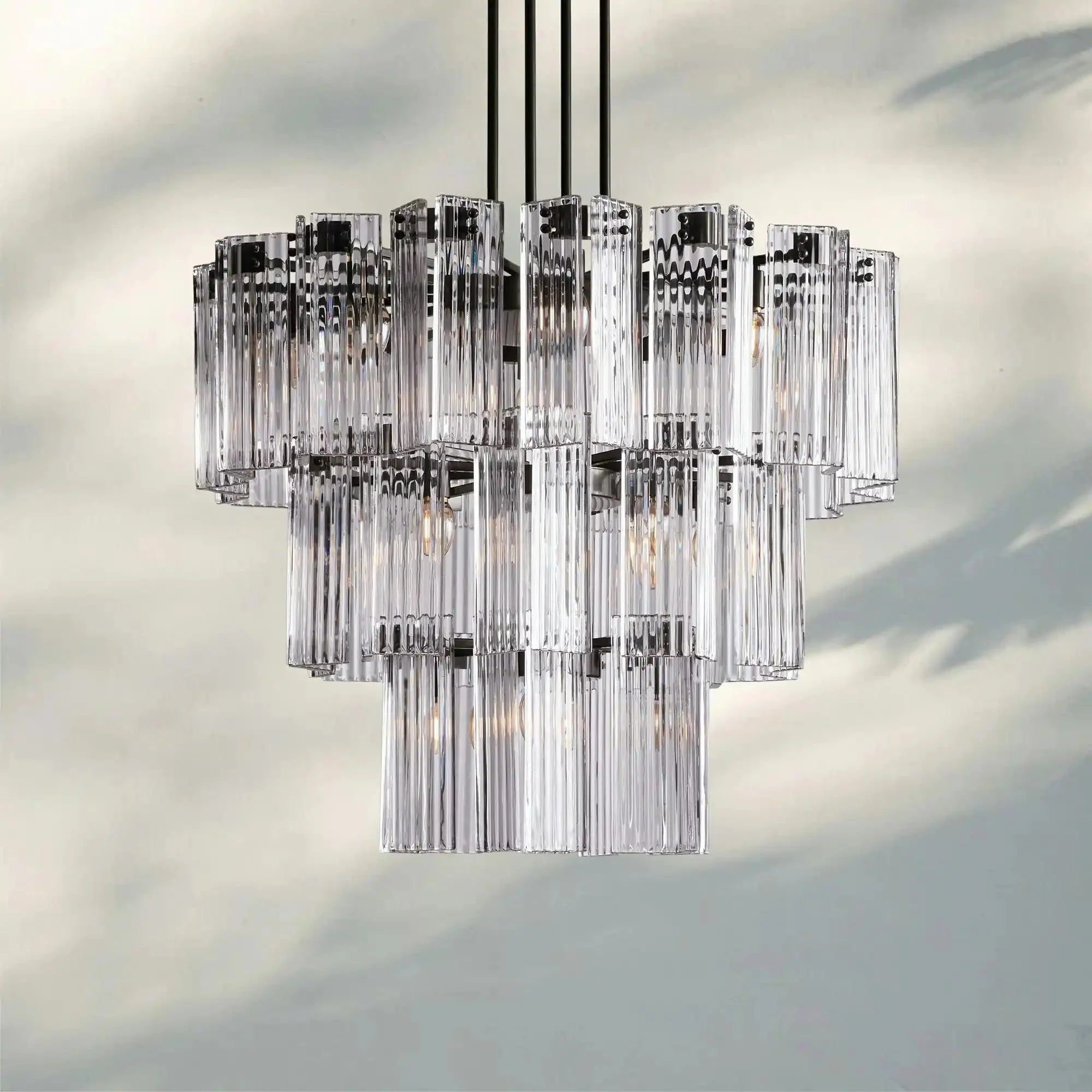 Delsie Round Chandelier 38''48''60'' - Cyran Lamps