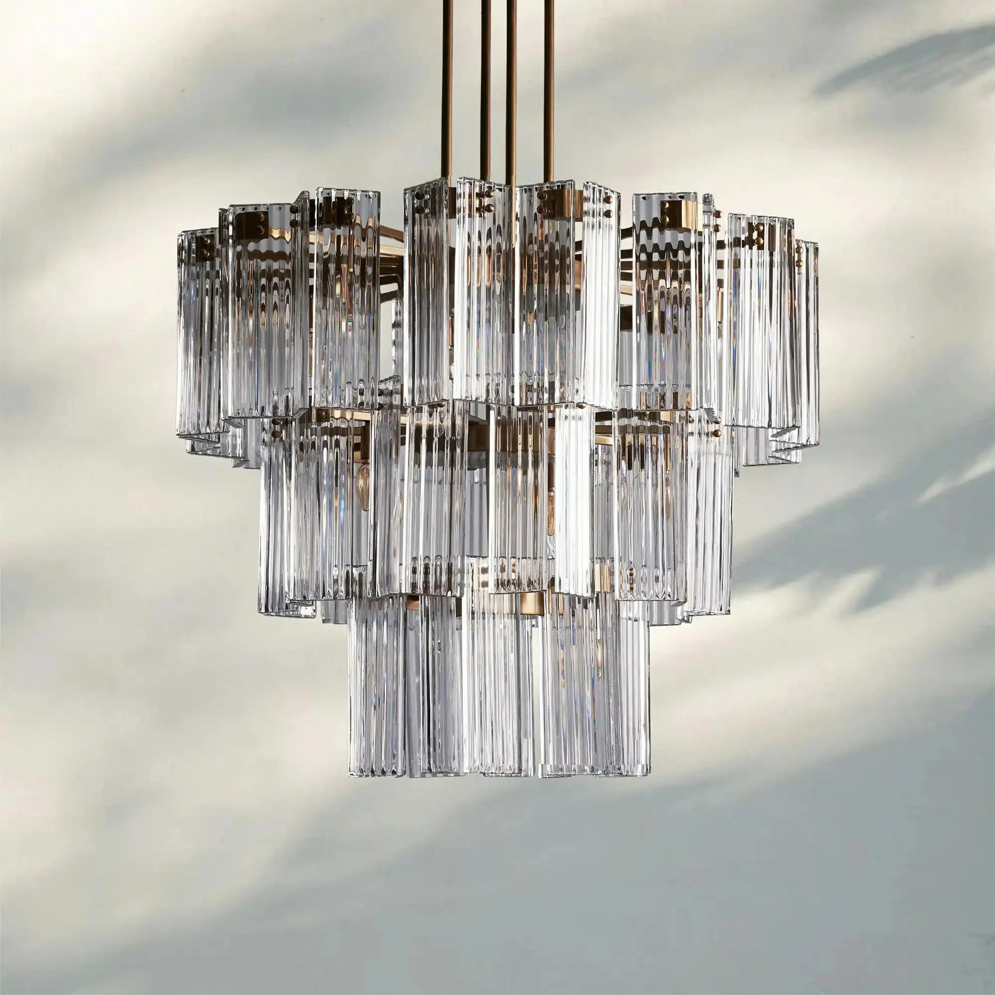 Delsie Round Chandelier 38''48''60'' - Cyran Lamps