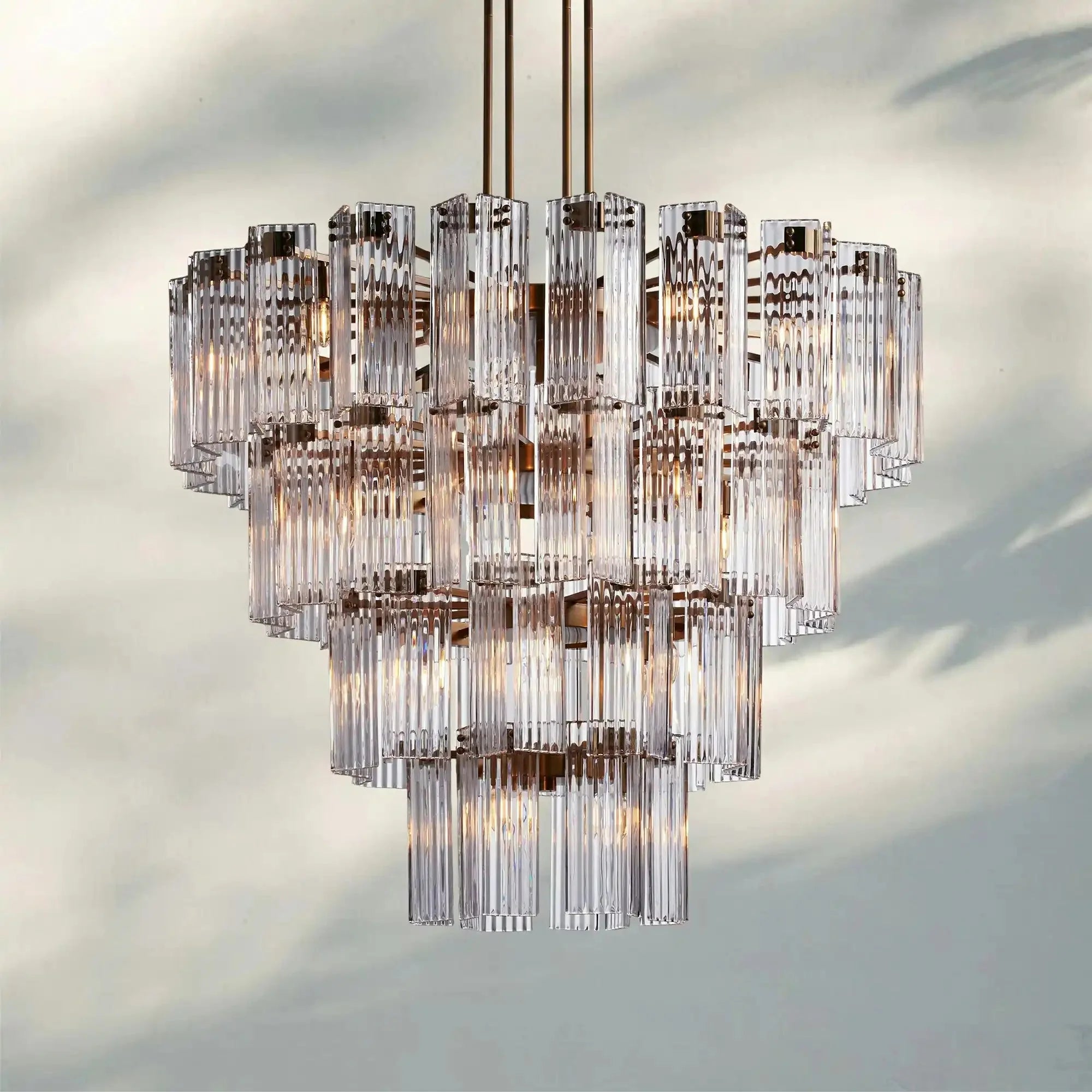 Delsie Round Chandelier 38''48''60'' - Cyran Lamps