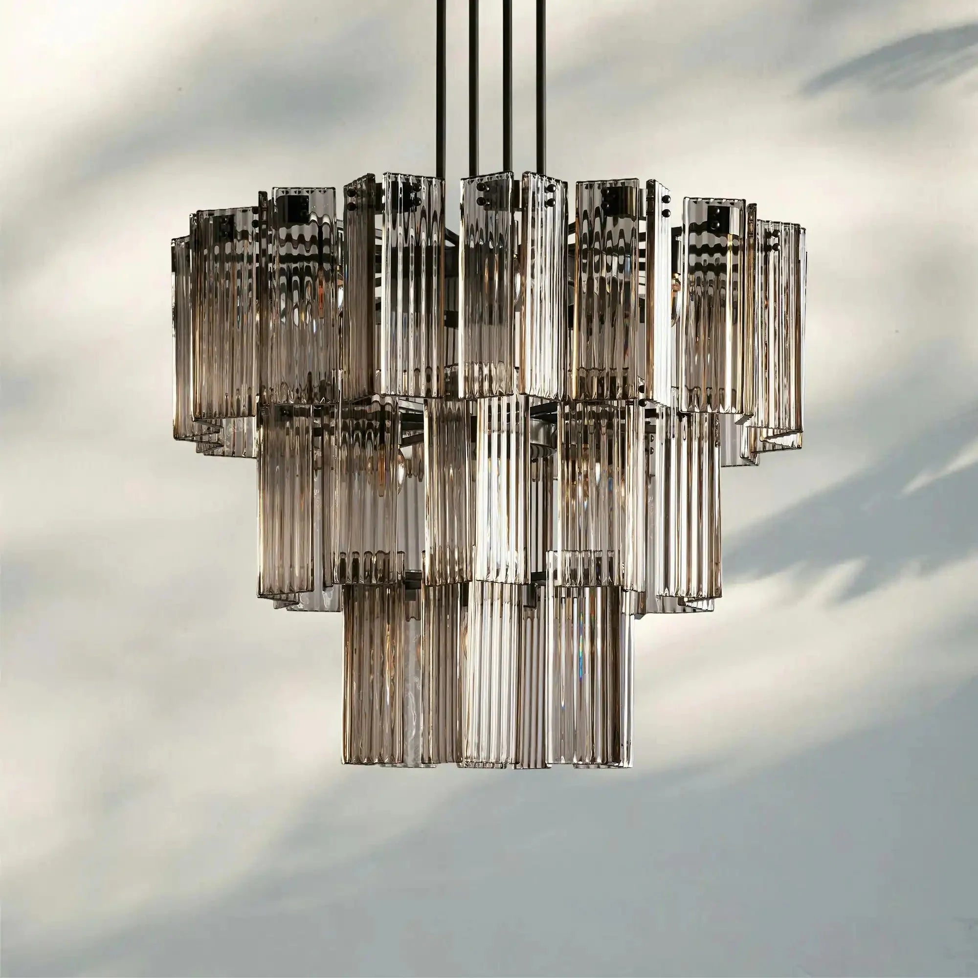 Delsie Round Chandelier 38''48''60'' - Cyran Lamps