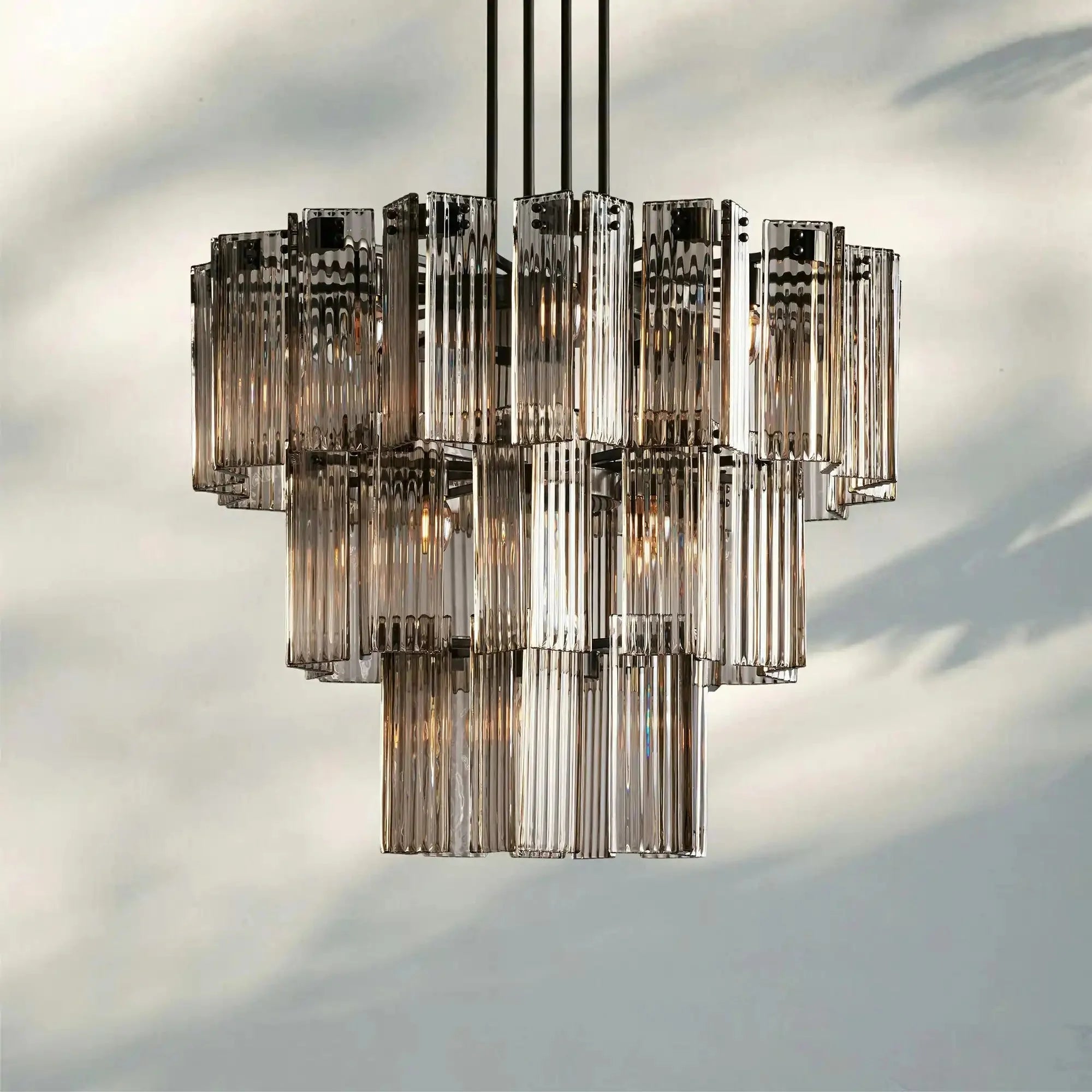 Delsie Round Chandelier 38''48''60'' - Cyran Lamps